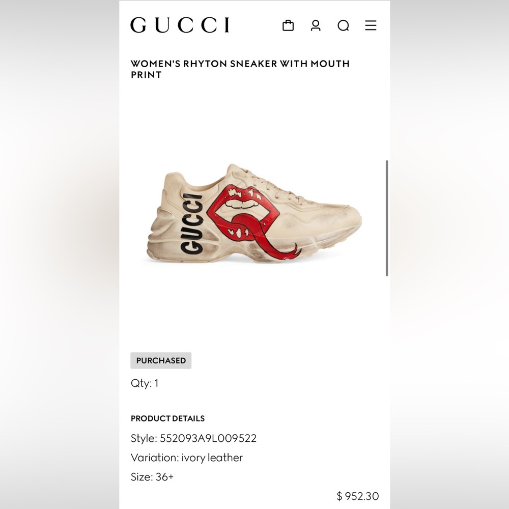 Gucci Women's Sneakers with Mouth Print